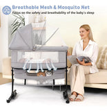 Cuna 3 En 1 Para Bebé Altura Ajustable Malla Transpirable Gr
