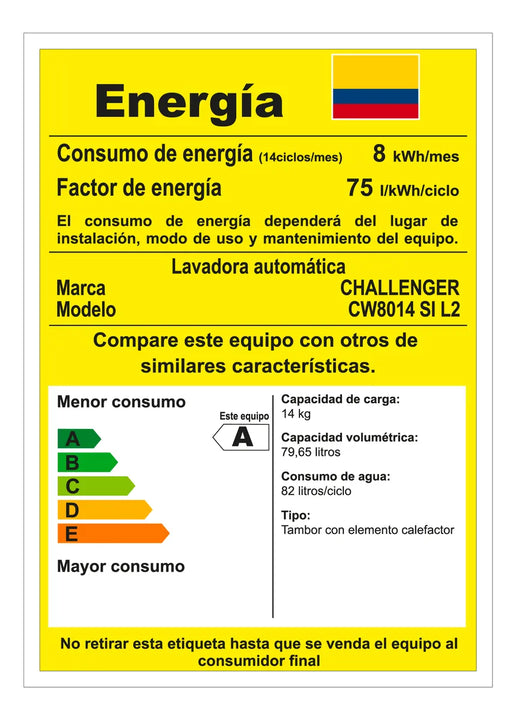 Lavadora / Secadora Inventer con panel digital 14kg Challenger