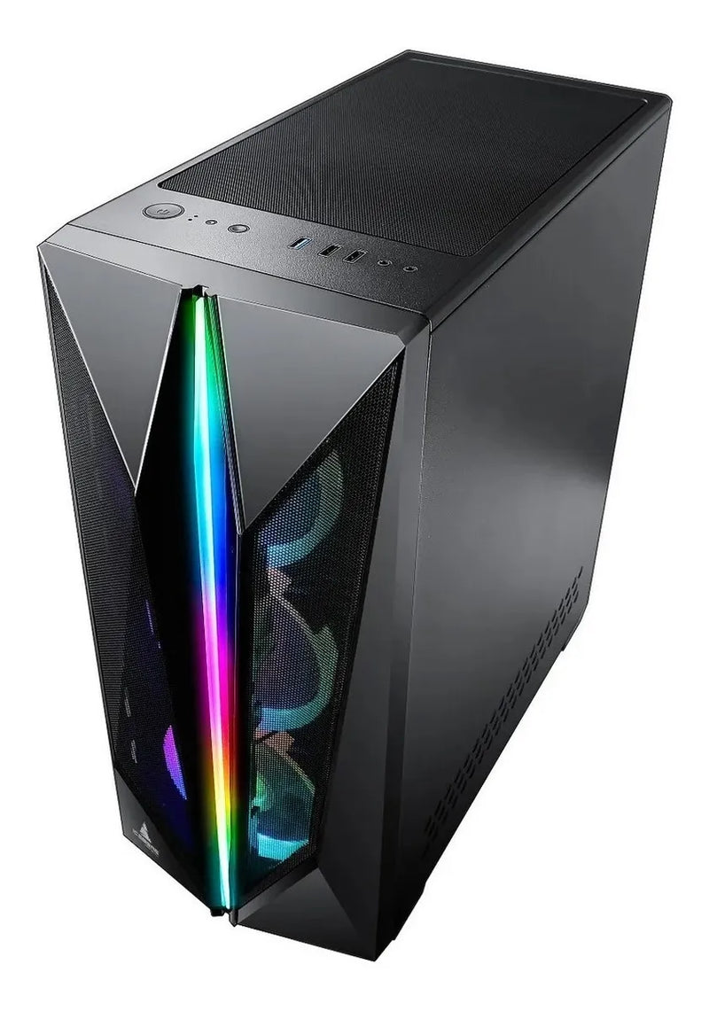 Chasis Gabinete Gamer Iceberg Flow X Argb X4 Ventiladores Color Negro