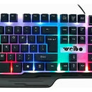 Kit de teclado y mouse gamer Weibo WB-550 Español España de color negro