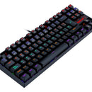 Teclado Redragon Kumara QWERTY Outemu Red español España color negro con luz rainbow