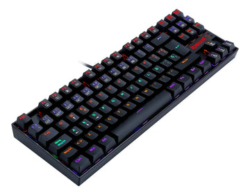 Teclado Redragon Kumara QWERTY Outemu Red español España color negro con luz rainbow