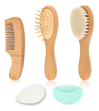 Esonto Juego De Cepillo Y Peine De Madera Para Bebs Recin Na
