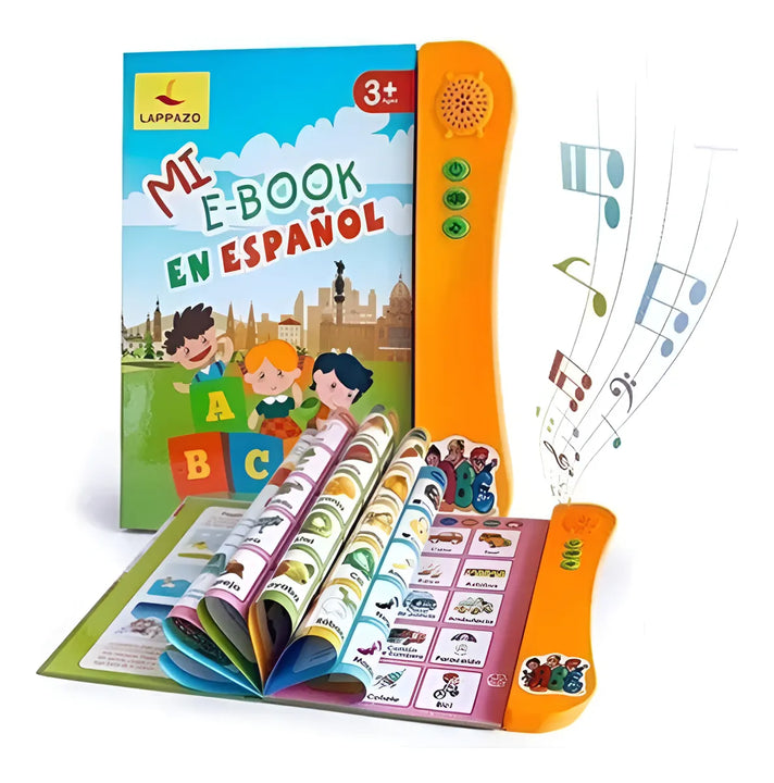 Libro De Estudio Aprendizaje Interactivo Niños Español 20 Actividades Naranja