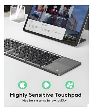 Mini teclado Bluetooth plegable ultrafino con panel táctil Genérica B033 Gris oscuro