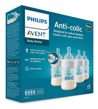 Kit Tetero Biberón Bebé Philips Avent 4 Onzas Oz X 4 Und 125 Transparente
