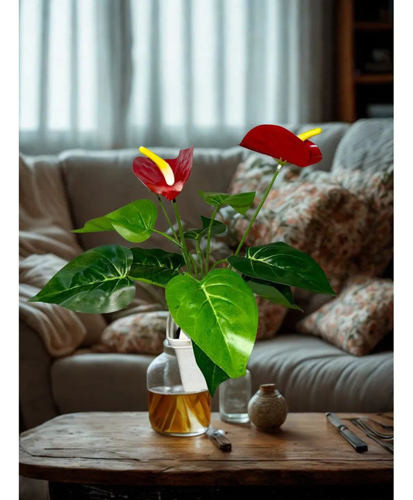 Flor De Anturio Artificial Decoración Mata Plástica Regalo