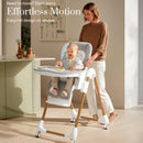 Silla Alta Plegable 3 En 1 Para Bebés Y Niños Gris Claro