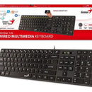 Teclado Genius SlimStar QWERTY Membrana español color negro con luz no