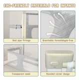 Cuna Portátil 3 En 1 Para Bebé Cama Lateral Ajustable Gris