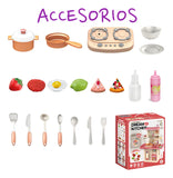 Cocina Juguete Rosa Plástico DIY Modelo 70T2 Con Luz Sonido Horno