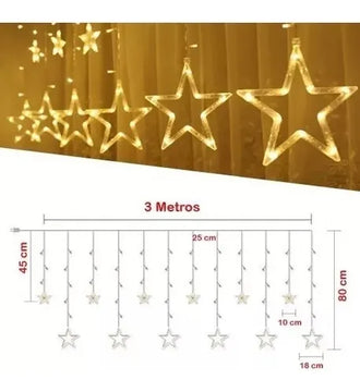 Instalación Luces Led Estrella Decoración Navideña Cálida 1#