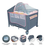 Cuna Corral Bebé Con Mecedora + Cambiador Magic Bebesit Con Ruedas