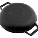 Sartén Doble Asa De Hierro Fundido Curado Victoria® 25 Cm Color Negro