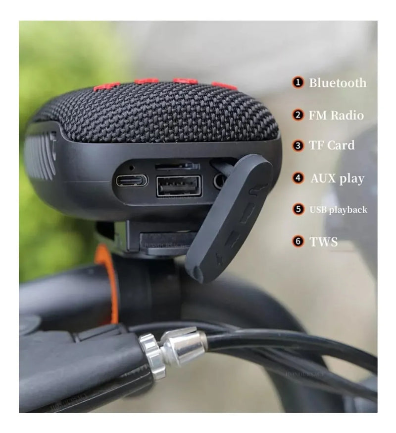 Parlante Para Bicicleta Portátil Tg-392 Rojo