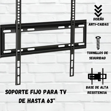 Soporte De Pared Para Tv 26 - 63 Mt-146 Color Negro