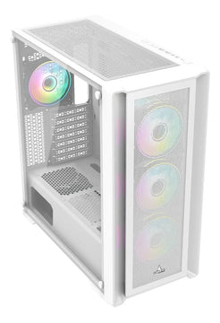 Chasis Caja Gamer Iceberg Titan M16 Blanca X4 Argb Fans Blanco