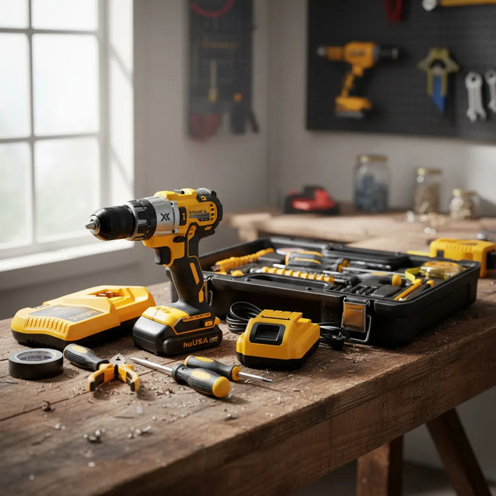 Taladro Inalambrico De 68v Poderoso Eficaz Tipo Industrial - Amarillo - 50/60