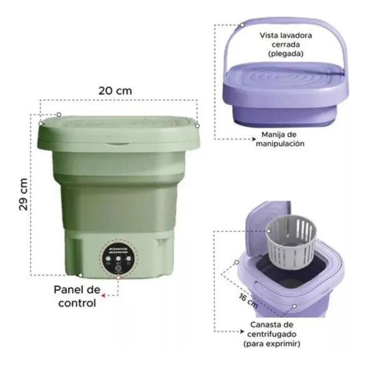 Mini Lavadora Electrica Portátil Plegable Variado
