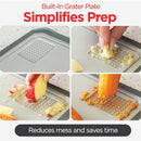 Tabla De Picar Alimentos Grande Acero Inoxidable Y Afilador Lisa Gris