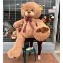 Oso Peluche Gigante 2 Metros Marrón Claro +moño +3 Globos Marrón