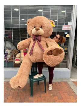 Oso Peluche Gigante 2 Metros Marrón Claro +moño +3 Globos Marrón