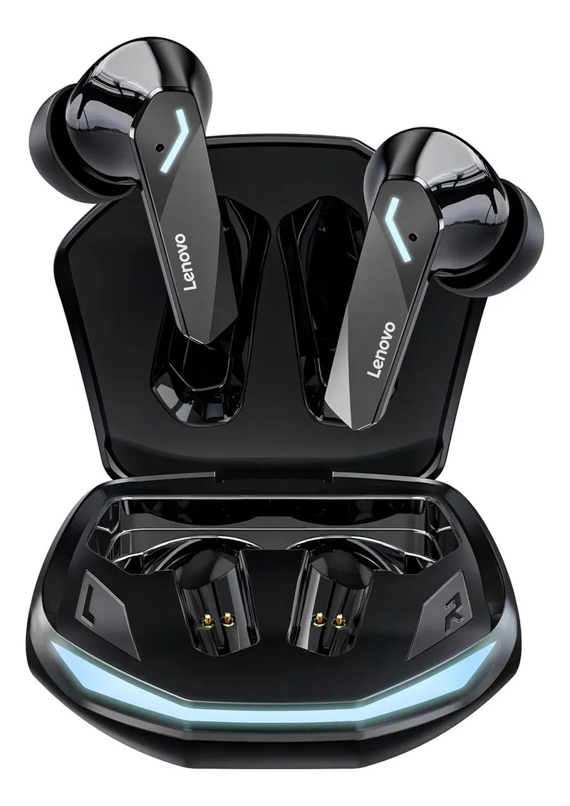 Auriculares Bluetooth Lenovo Thinkplus Gm2 Pro Gamer Tws, color negro claro, cian