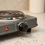 Fogon Estufa Electrica Portatil Gris Negro Cafe 2 Puestos Quemadores Potencia 2000w Cocina Compacta Resistente Hogar Oficina Viajes Camping Practica Rapida Segura Limpieza Sencilla