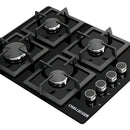 Estufa De Empotrar Challenger 4 Puestos Gas Vidrio Sq 6759 Color Negro