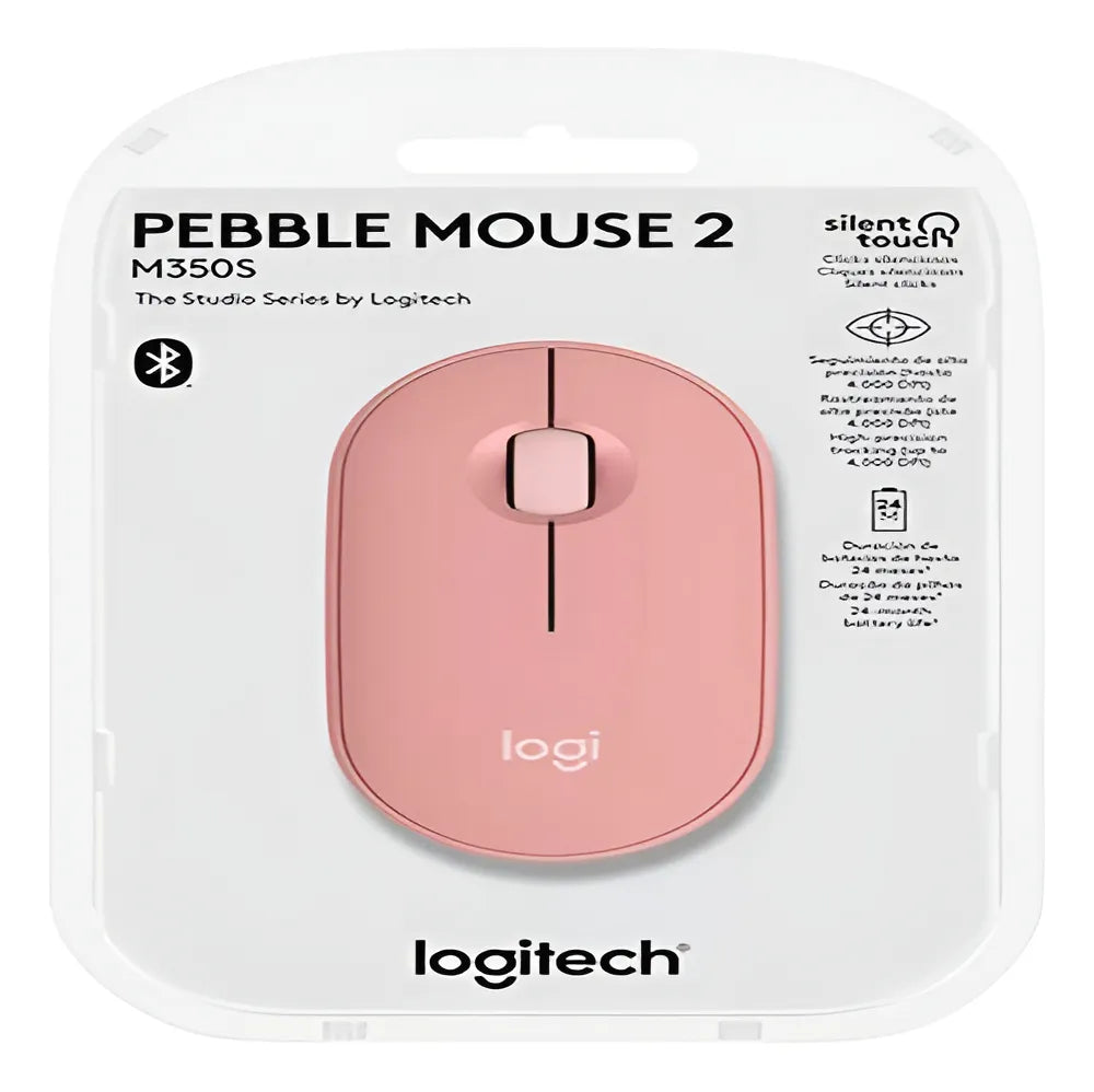 Teclado Y Mouse Logitech Pebble 2 K380s + M350s Rosado Mouse Rosa Teclado Rosa