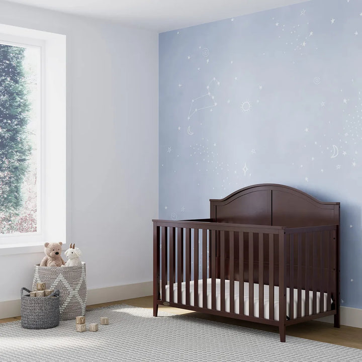 Cuna Convertible 5 En 1 Color Espresso Certificada Greenguar