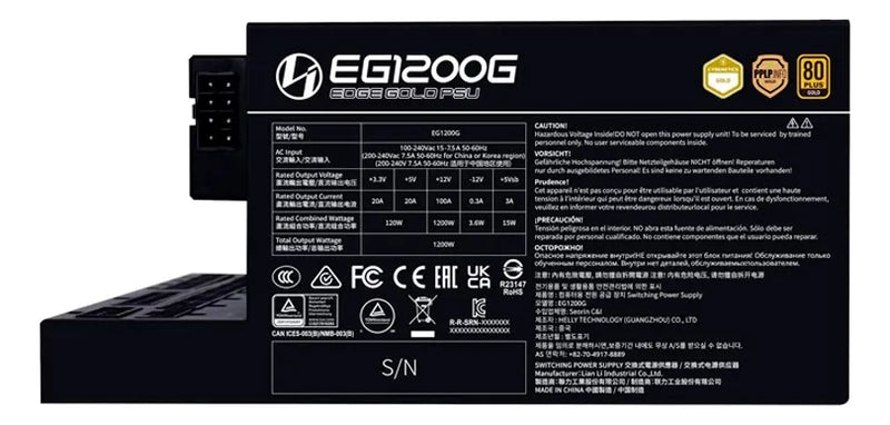 Fuente De Poder Lian Li 1200w Atx Edge Gold Negro Modular