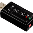 Tarjeta De Sonido Usb 7.1 Con Control De Volumen En Empaque Color Negro