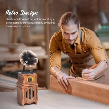 Radio Fm Altavoz Retro Antiguo Portatil Gran Sonido Madera