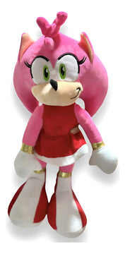 Amy Rose Sonic Rosa 45cm + Obsequios Globos Y Moño Rosa Chicle
