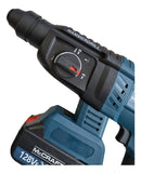 Taladro Rotomartillo Demoledor Inalambrico Doble Bateria Azul Petróleo 60hz