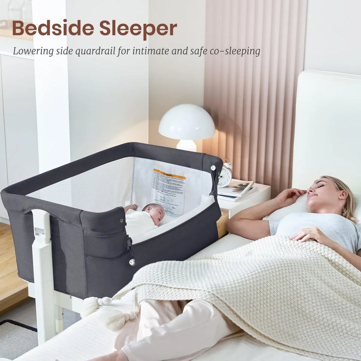 Moisés Mecedor Eléctrico 3 En 1 Ajustable Para Bebé Gris