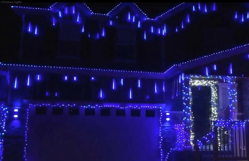 Set 2 Extensiones 10 Tubos Con Luces Navideñas Led Qishi