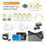 Extractor Leche Materna Medela Doble Eléctrico Pilas Maxflow