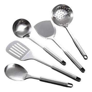 Juego De Utensilios De Cocina De Acero Inoxidable, 5 Piezas Plateado