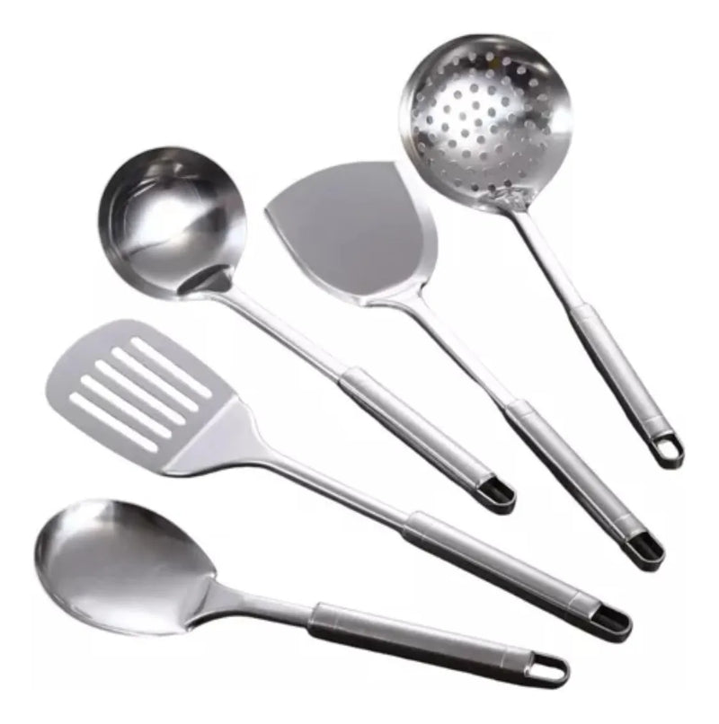 Juego De Utensilios De Cocina De Acero Inoxidable, 5 Piezas Plateado