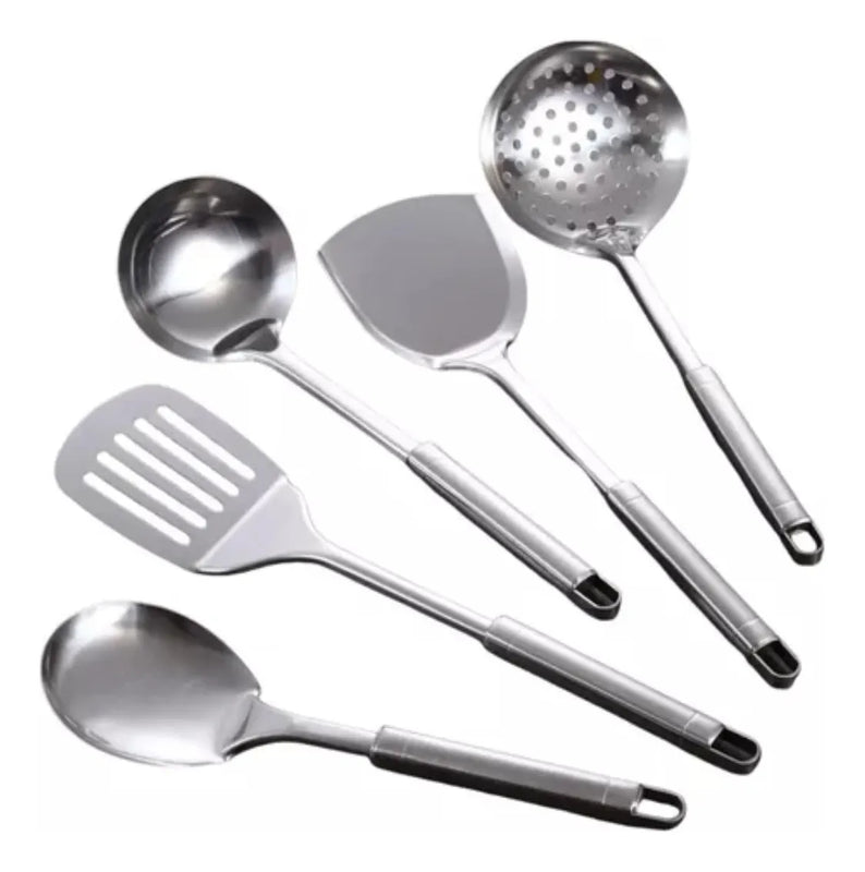 Juego De Utensilios De Cocina De Acero Inoxidable, 5 Piezas Plateado