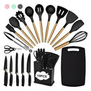 Set De Utensilios De Cocina Silicona Cuchillos Y Tabla 19pcs Aleatorio