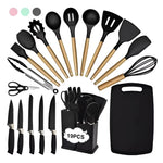 Set De Utensilios De Cocina Silicona Cuchillos Y Tabla 19pcs Aleatorio
