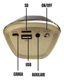 Parlante Speaker B28S portátil con bluetooth dorado