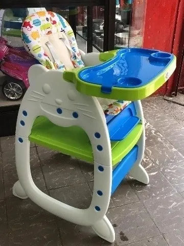 Silla Comedor Escritorio Reclinable Para Niños Y Niñas Gato Rosado
