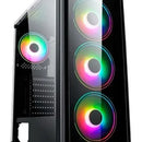 Caja Chasis Atx Gamer Iceberg Crystal G9 V3 4 Fan Argb 12cm Negro