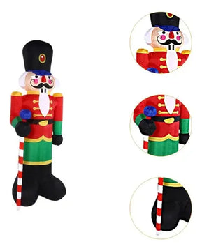 Cascanueces Inflable Navideño Con Luz Led Incorporada, Blanco