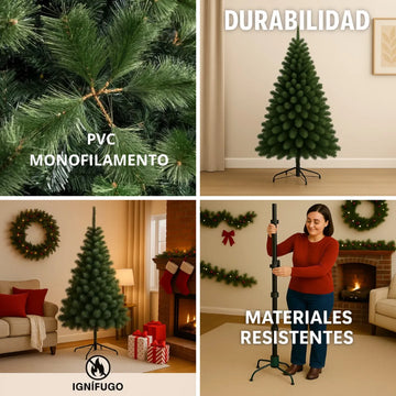 Pino Nevada Árbol De Navidad 2.25m Para Decoración Navideña Verde Claro