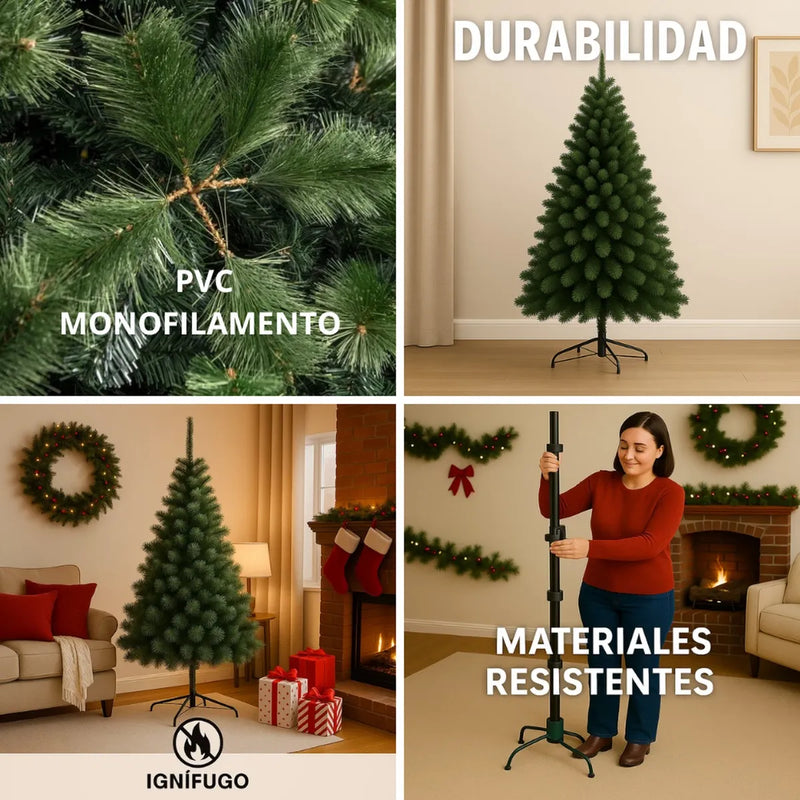 Pino Nevada Árbol De Navidad 2.25m Para Decoración Navideña Verde Claro